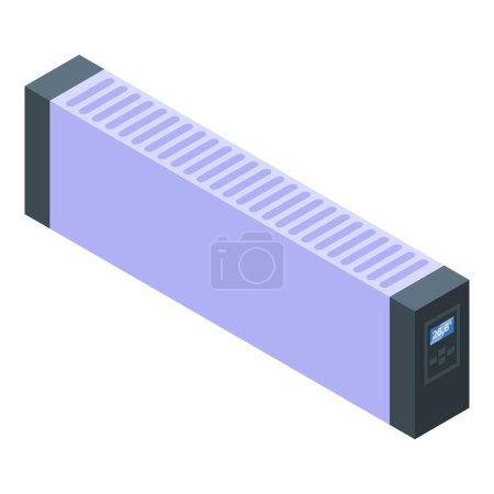 Illustration for Long convector icon isometric vector. Room radiator. Energy service - Royalty Free Image