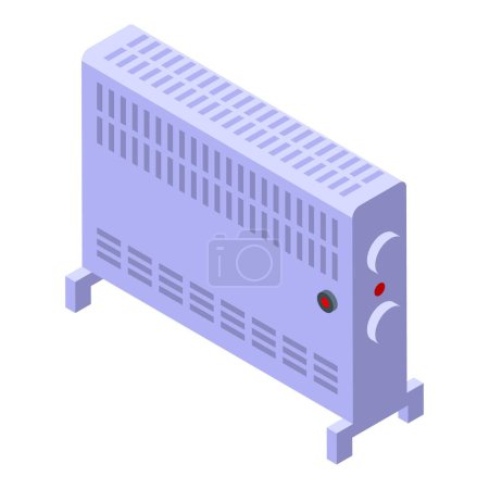 Ilustración de Moderno icono de convector de aire vector isométrico. Radiador de habitación. Servicio climático - Imagen libre de derechos