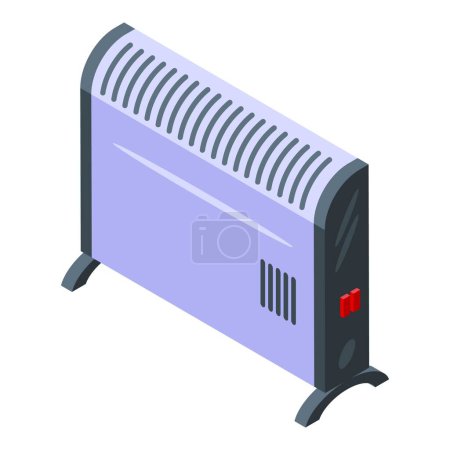 Téléchargez les illustrations : Icône radiateur de puissance vecteur isométrique. L'énergie ambiante. Matériel domestique - en licence libre de droit