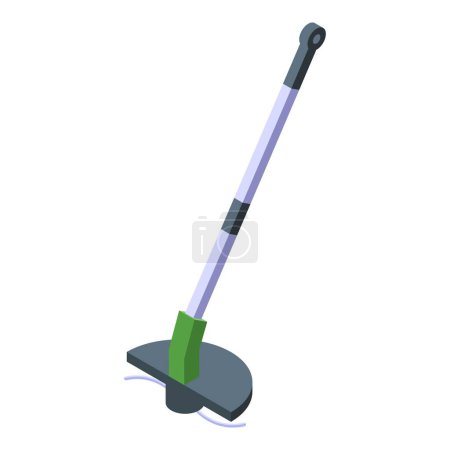 Illustration for Lawn trimmer icon isometric vector. Garden grass. Machine tool - Royalty Free Image