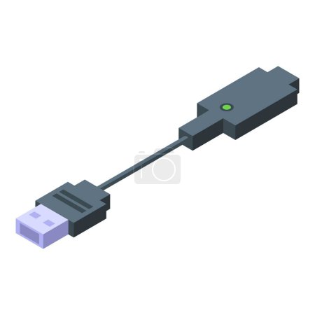 Ilustración de Vape icono de cable vector isométrico. Un cigarrillo electrónico. Humo eléctrico - Imagen libre de derechos