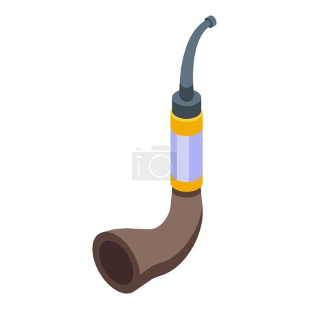 Illustration for Electric smoking pipe icon isometric vector. Cigarette smoke. Juice smoke - Royalty Free Image