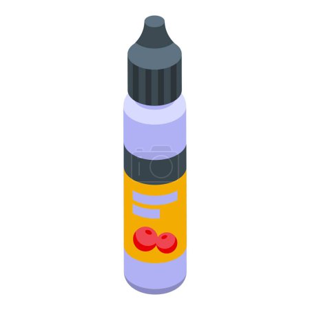 Illustration for Berry smoke bottle icon isometric vector. Cigarette vape. Electric pen - Royalty Free Image