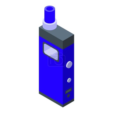 Ilustración de Icono de vapor azul vector isométrico. Jugo electrónico. Pluma de humo - Imagen libre de derechos