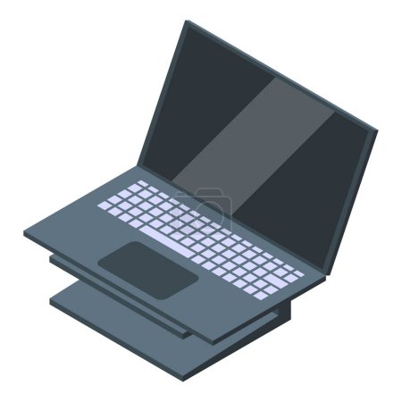 Notebook stand icon isometric vector. Desk laptop. Portable office