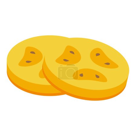 Illustration for Dry banana icon isometric vector. Fruit food. Organic snack - Royalty Free Image