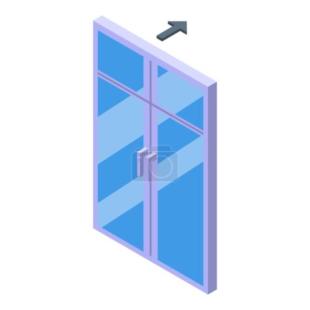 Illustration for Window renovation icon isometric vector. Home apartment. House repair - Royalty Free Image