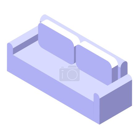 Illustration for Remodeling new sofa icon isometric vector. Home renovation. Wall repair - Royalty Free Image