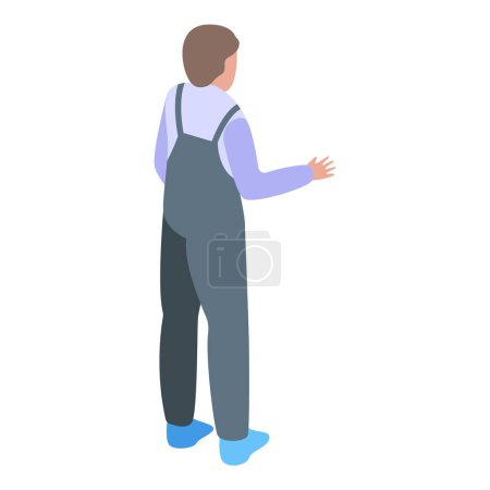 Illustration for Remodeling worker icon isometric vector. Home renovation. Wall repair - Royalty Free Image