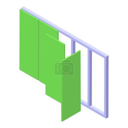 Illustration for Wall repair icon isometric vector. Home renovation. House door - Royalty Free Image