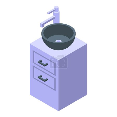 Illustration for Remodeling bathroom icon isometric vector. Fix new. Flip process - Royalty Free Image