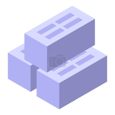 Illustration for Wall brick icon isometric vector. Wall repair. Old door - Royalty Free Image