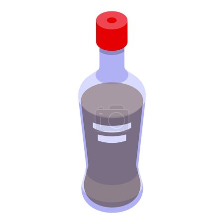 Téléchargez les illustrations : Icône bouteille de soja vecteur isométrique. Nutrition biologique. Nourriture aux haricots - en licence libre de droit