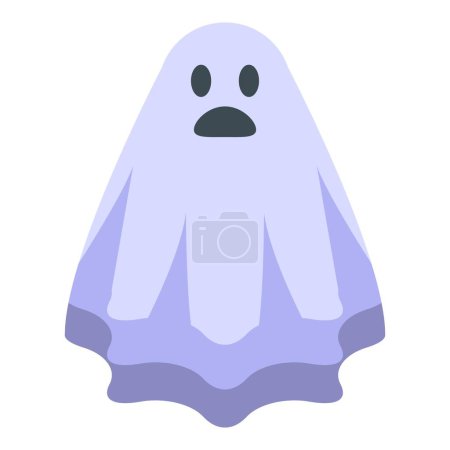 Téléchargez les illustrations : Icône fantôme costume vecteur isométrique. Enfant Halloween. Soirée robe - en licence libre de droit