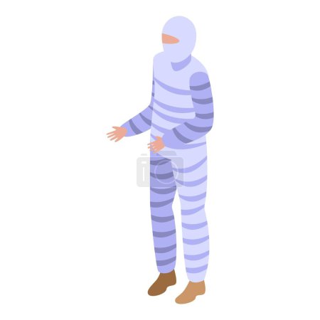 Téléchargez les illustrations : Icône costume momie vecteur isométrique. Joli gosse. Carnaval de fête - en licence libre de droit