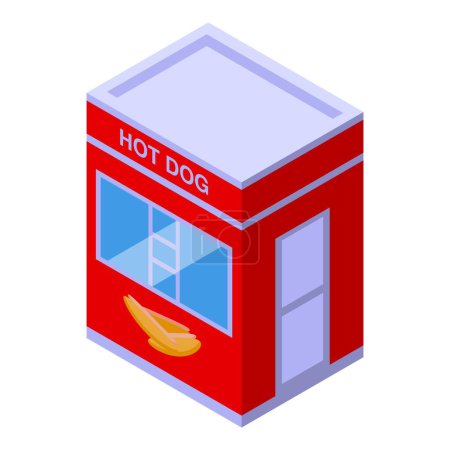 Illustration for Snack market icon isometric vector. Hot dog. Seller food - Royalty Free Image