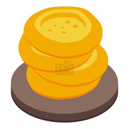 Ilustración de Icono de panadería de queso vector isométrico. Arroz. Menú de pan - Imagen libre de derechos