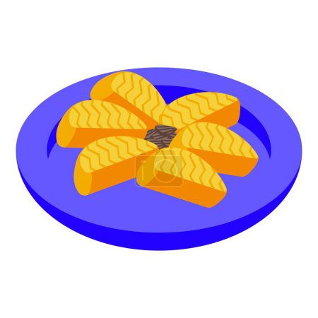 Ilustración de Potato alimento icono vector isométrico. Menú de platos. Cocina de comidas - Imagen libre de derechos