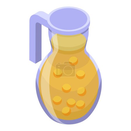 Ilustración de Icono de jarra de soda vector isométrico. Pastel de comida. Menú de pan - Imagen libre de derechos