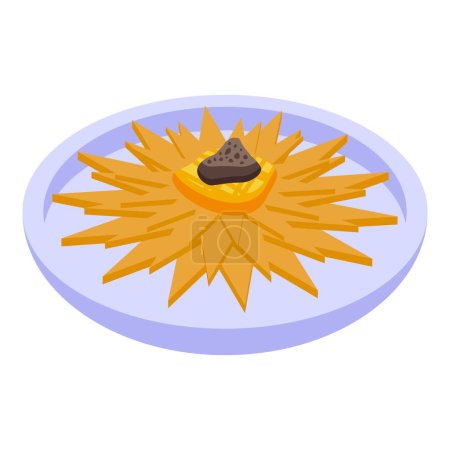 Ilustración de Pasta icono de alimentos vector isométrico. Pastel de Pilaf. Menú plato - Imagen libre de derechos