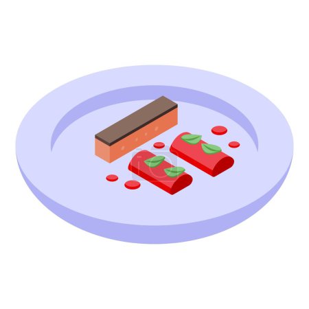 Illustration for Duck food icon isometric vector. Goose cuisine. Gras pate - Royalty Free Image