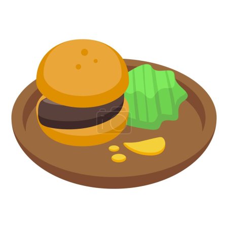 Ilustración de Icono de hamburguesa de pato vector isométrico. Paté foie. Cocina de ganso - Imagen libre de derechos