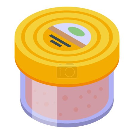 Ilustración de Jar foie icono vector isométrico. Comida de ganso. Gras de paté - Imagen libre de derechos