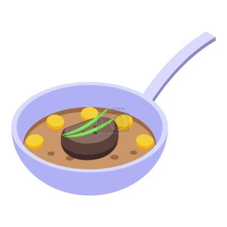 Illustration for Duck food icon isometric vector. Goose cuisine. Foie pate - Royalty Free Image