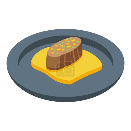 Illustration for Duck food icon isometric vector. Goose cuisine. Pate foie - Royalty Free Image