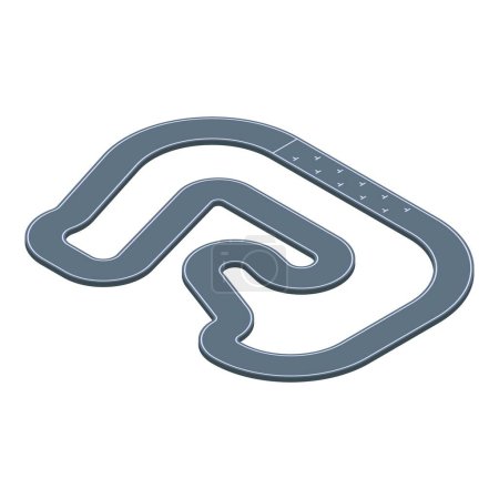 Illustration for Auto circuit icon isometric vector. Car racetrack. Finish game - Royalty Free Image