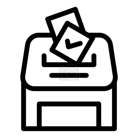Téléchargez les illustrations : Icône de l'urne contour vecteur. Vote électoral. Sondage en ligne - en licence libre de droit
