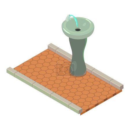 Drinking fountain icon isometric vector. Vintage drinking fountain in park alley. Urban architecture element