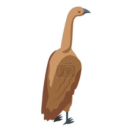 Illustration for Brown vulture icon isometric vector. Evil bird. Griffin zoo - Royalty Free Image