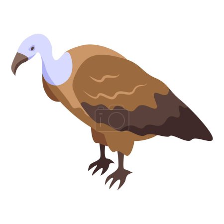 Téléchargez les illustrations : Vautour oiseau icône vecteur isométrique. Condor animal. Forme de mascotte - en licence libre de droit