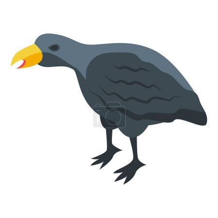 Téléchargez les illustrations : Icône oiseau corbeau vecteur isométrique. Vol corbeau. Nature animal - en licence libre de droit