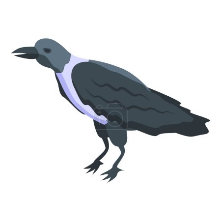 Téléchargez les illustrations : Faune icône corbeau vecteur isométrique. Un oiseau corbeau. Bec nature - en licence libre de droit