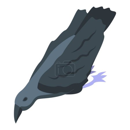 Téléchargez les illustrations : Icône corbeau vecteur isométrique. Oiseau corbeau. Nature animal - en licence libre de droit