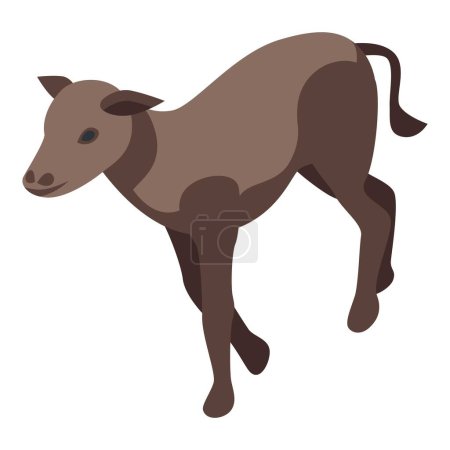 Illustration for Wild cow icon isometric vector. American bison. Animal mascot - Royalty Free Image