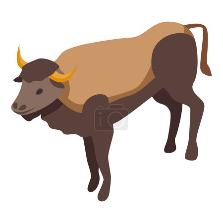Illustration for Bison icon isometric vector. American wild. Animal wild - Royalty Free Image
