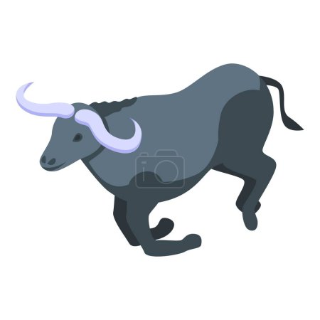 Illustration for Bison icon isometric vector. American wild. Animal carabao - Royalty Free Image