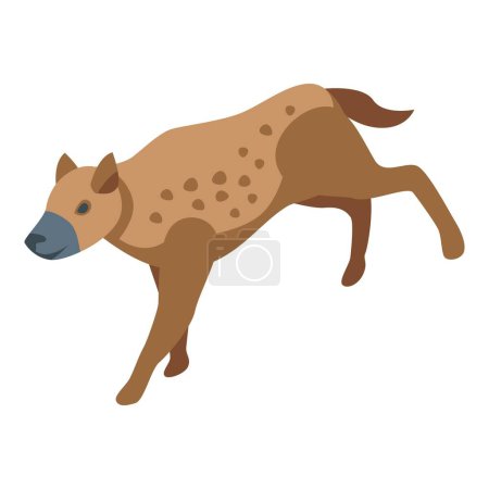 Téléchargez les illustrations : Icône hyène sauvage vecteur isométrique. Loup animal. Parc asiatique - en licence libre de droit