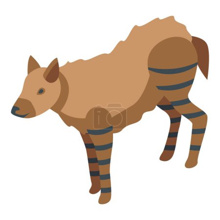 Téléchargez les illustrations : Bébé hyène icône vecteur isométrique. Un animal sauvage. Parc asiatique - en licence libre de droit