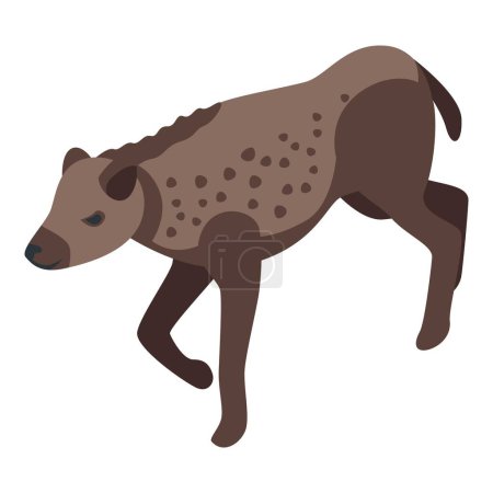 Téléchargez les illustrations : Icône hyène brune vecteur isométrique. Un animal repéré. Chien de savane - en licence libre de droit