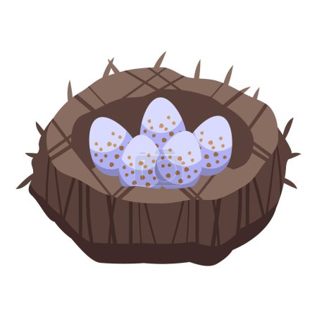Illustration for Sparrow eggs icon isometric vector. Bird house. Small bird - Royalty Free Image
