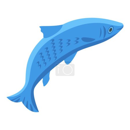 Téléchargez les illustrations : Icône de hareng bleu vecteur isométrique. Des poissons marins. Sardine de mer - en licence libre de droit