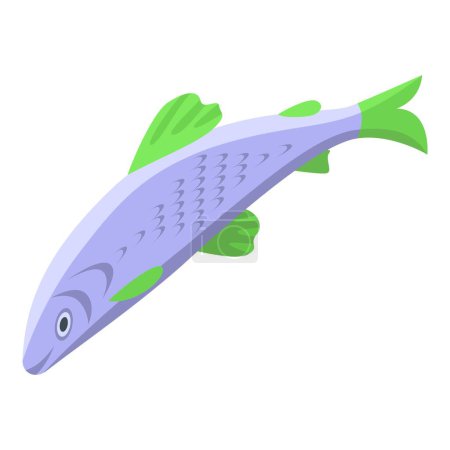 Téléchargez les illustrations : Icône poisson hareng vecteur isométrique. Mer du Pacifique. Fruits de mer marins - en licence libre de droit