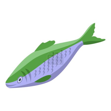Ilustración de Icono de pescado vector isométrico. Comida marina. Tienda de sardinas - Imagen libre de derechos