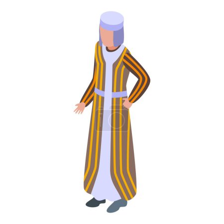 Ilustración de Uzbekistán mujer tradicional icono vector isométrico. Cultura de viajes. Islam personas - Imagen libre de derechos