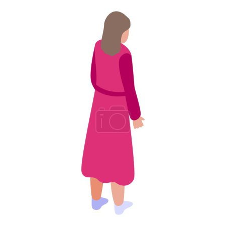 Téléchargez les illustrations : Femme icône de tissu de salle de bain vecteur isométrique. Tissu textile. Couverture de main - en licence libre de droit