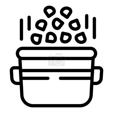 Illustration for Food buckwheat icon outline vector. Cereal plant. Nature organic - Royalty Free Image